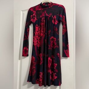 Tommy Hilfiger Floral Long Sleeve Mockneck Dress Size 2